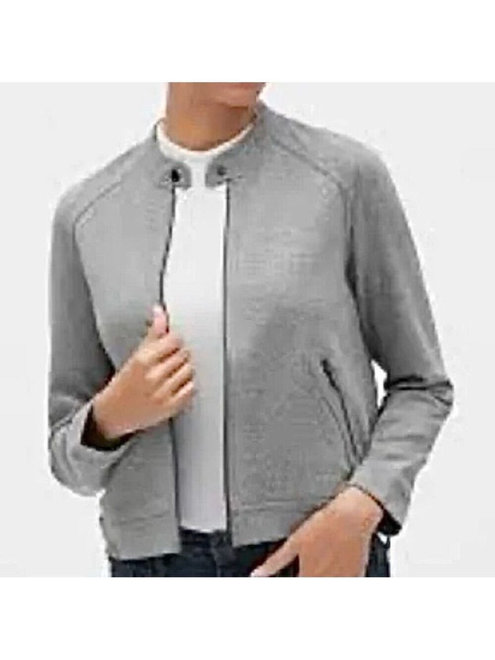 Banana Republic Factory Women’s Pique Moto Jacket in Gray.        Size Small